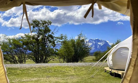 View from tent at Serrano Camp, Torres del Paine, Chile