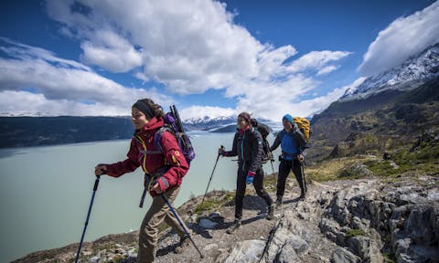 Trekking by Lago Grey, Patagonia, Chile